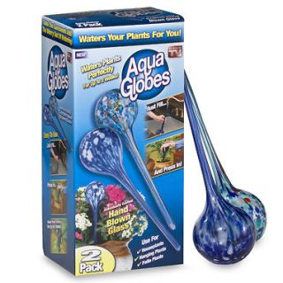   of 2 (Two Units) New Handmade Aqua Globes Water Plants Made of Glass