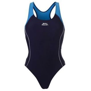 Girls Slazenger Swimsuit Swimming Costume Age 7 8 9 10 11 12 Navy 