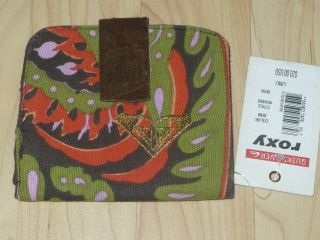 NEW ROXY QUICKSILVER MIXED TAPE BROWN WALLET FLORAL RETRO PAISLEY