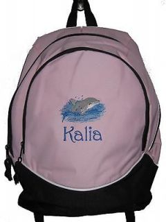   Pink with black trim Backpack school bag PERSONALIZED NEW monogram