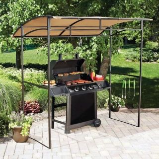 Curved Grill Shelter Gazebo Canopy Cover Steel Frame w/ Polyester 