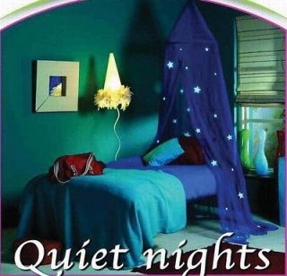 GLOW IN THE DARK BLUE WITH 10 STARS MOSQUITO NET SINGLE LOOKS GREAT