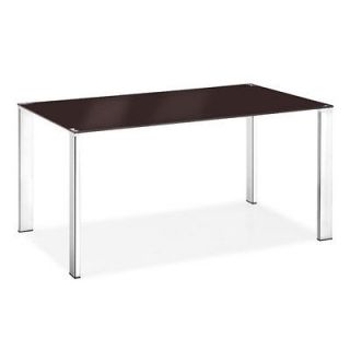 Slim Tempered Glass Dining Table with Chrome Legs Espresso, from 