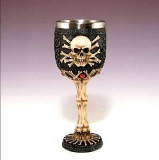 Gothic Medieval Skull & Bones Goblet / Cup * New in Box *