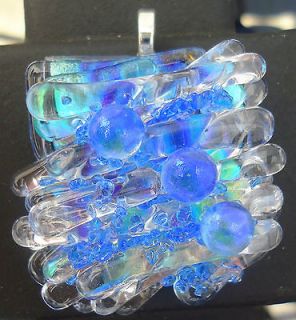 Firefly Dichroic Fused Art Glass Fashion Jewelry Bead Pendant
