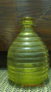   Yellow Glass Beehive shape Fly/Insect Trap W Glass top Up Dated