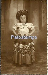   CARNIVAL DISGUISE COSTUMES MEXICO GIRL MEXICAN REAL PHOTO POSTCARD