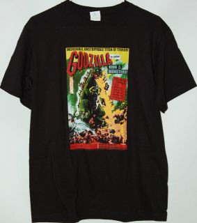 Godzilla Movie Poster black T Shirt tee