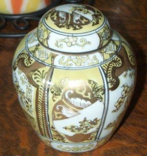 Exquisite Hand Painted Gold Imari Tea or Ginger Jar