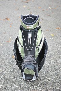 Ram Golf Club Bag Cart Green Black Golfing Used Lots of Pockets