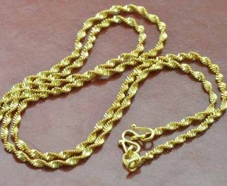 17.7 Water Wave 9K Real Yellow Gold Filled Womens Chain Necklace