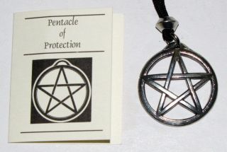 PENTACLE OF PROTECTION PENDANT AMULET necklace pewter wicca witch