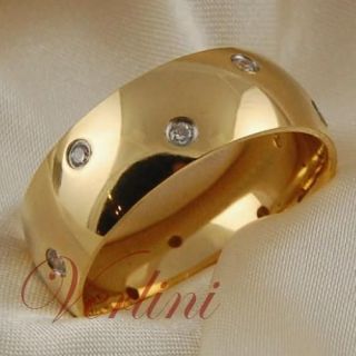 Titanium Ring 14k Gold Mens Wedding Band Diamonds Jewelry Size 6 13