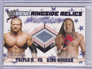 TRIPLE H VS BOOKER EVENT USED MAT WWE WRESTLING CARD