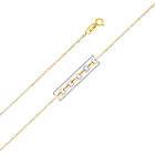 14K Two Tone Gold 1.4mm Side Diamond Cut Rolo Cable Chain 22 Inches