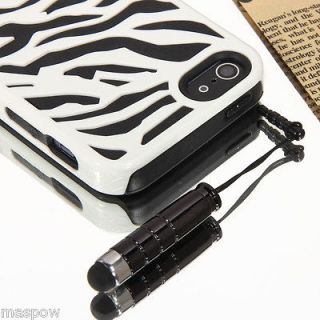 Black Zebra Impact Combo Hard Case Skin Cover for iPhone 5 6th+Screen 