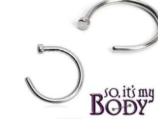 TINY HOOP CIRCLE SILVER SURGICAL STEEL NOSE LOOP RING 20g 5/16