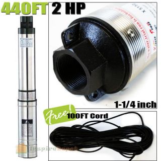  2HP 4in Stainless Steel Bore Submersible Deep Well Pump 230V 18.5GPM