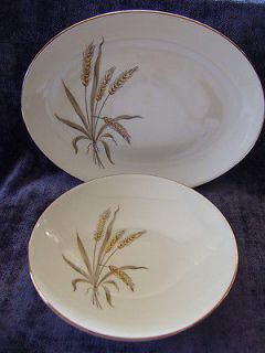   1950s Cunningham and Pickett Wheat Spray Platter and Veggie bowls set