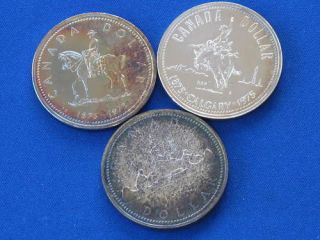 1972, 1973 And 1975 Canada Silver Dollar Lot Of 3 B0143L