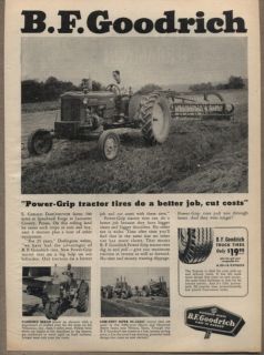 1955 Ad BF Goodrich Tractor Tires John Deere