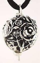 Flower Diffuser Pendant Pewter ~Aromatherapy