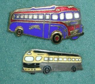 OLD BUSES PINS GREYHOUND & MONTREAL TRANSPORT BUS WITH BIG SCREW