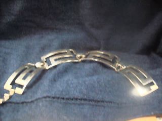   Steel Mens 8 Two Tone Gold & Silver Greek Key Link Bracelet