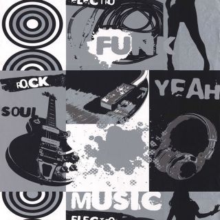 Black White Silver   Music Wallpaper J05409 Rock Guitar