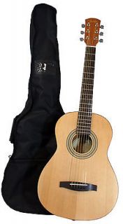   MA 1 3/4 Size Steel String Natural Finish Acoustic Guitar with Gig Bag
