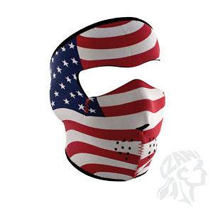 USA STARS STRIPES AMERICAN FLAG NEOPRENE FULL FACE MASK ATV BIKER 