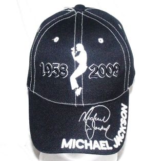 NWOT MICHAEL JACKSON HAT KING OF POP STITCHED AUTO WITH POSE 1958 2009 