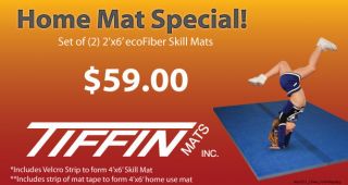 Cheerleading Gymnastics Flexible Carpet Mats 2pcs.make 4x6x1 3/8