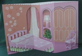 Barbie DREAM HOUSE Retro 60 s BEDROOM DIORAMA BACKDROP