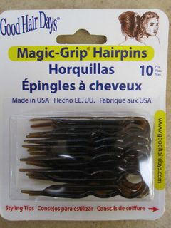 Magic Grip Hair Pins Faux Tortoise Shell 10 Pieces Per Pack 2 1/2 