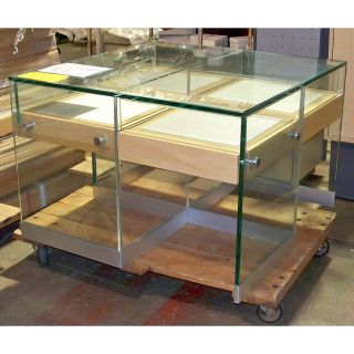 Glass Table Sliding Drawers Store Retail Display Jewelry Case Showcase 