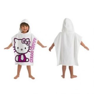 Hello Kitty Bows Graphic Poncho Hooded Towel Velour New