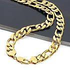   yellow gold filled necklace Figaro chain link 98g GF jewelry necklaces