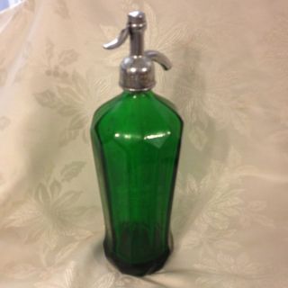 Antique Green Glass Seltzer Bottle Tasty Carbonated Water Co 