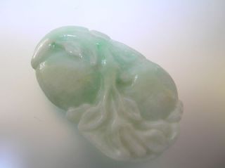 Vintage real Burmese green Jade carving piece for Pendant in peach 