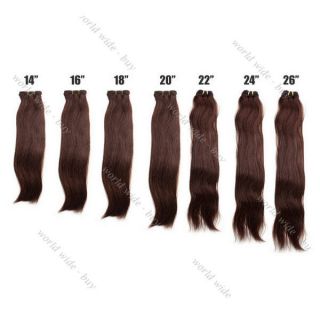   Straight Remy Brazilian 100% Human Hair Weaving Weft Extensions #4