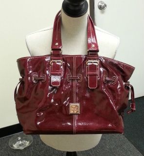   Bourke Deep Cranberry Patent Leather Chiara Large EUC Rare/