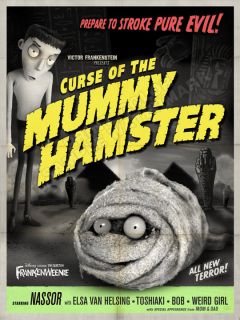 CURSE OF THE MUMMY HAMSTER   FRANKENWEENIE RETRO   MOVIE POSTER   FREE 