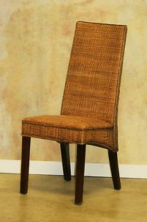 Set of 4 Natural Fiber, wicker, rattan DECOTIQUE dining chairs NEW