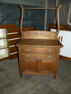 Free Ship Antique Oak Bedroom Washstand Dresser Commode~Furnit​ure