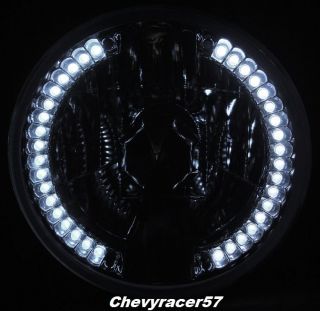 CRYSAL CLEAR PROJECTOR HALOGEN WHITE LED HALO HEADLIGHT for Harley 