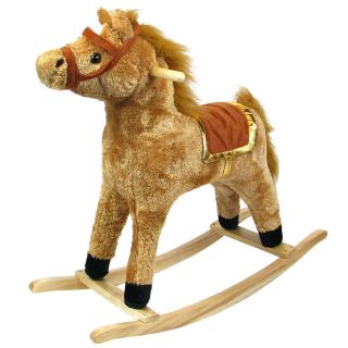 HAPPY TRAILS™ Horse Plush Rocking Horse Wooden Rocker