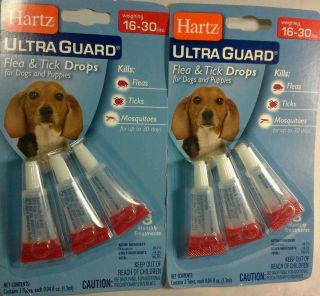 HARTZ ULTRA GUARD Flea & Tick DROPS for dogs & puppies 16 30 lbs 3 