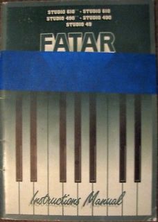   Fatar Studio 49, Studio 490, Studio 610 Midi Keyboard Owners Manual