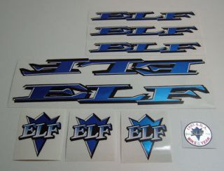 Vintage & OLd school BMX ELF decals stickers set blue